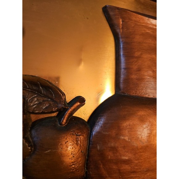 Vintage 3D Copper Wall Hanging Copper Craft Guild Fruit Still Art - Picture 7 of 9